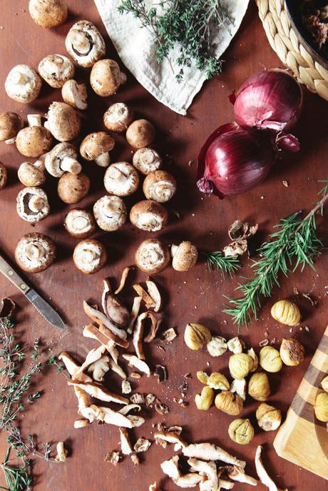 Creamy Chestnut & Mushroom Soup (Vegetarian) // www.WithTheGrains.com