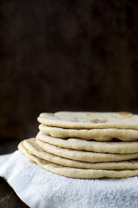 Homemade flatbread Flatbread made with yeast
