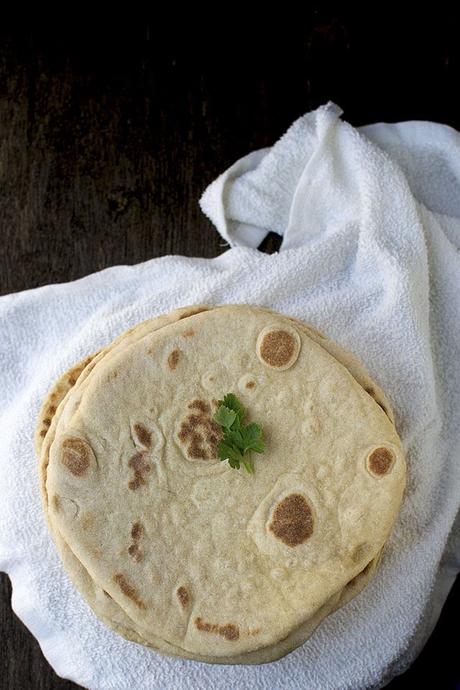 Homemade flatbread Flatbread made with yeast