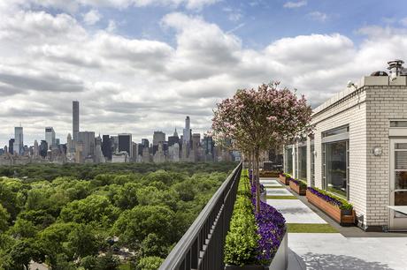 A Renovated Penthouse Garden Has an Unbelievable View of New York City Penthouse garden with view of Central Park