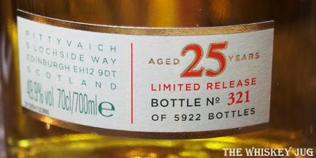 Pittyvaich 25 Years Review Pittyvaich 25 Years Label