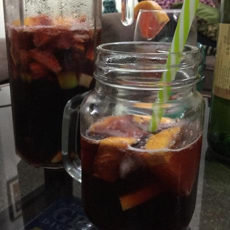 Sangria with Grapefruit and Strawberries