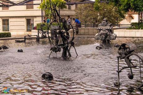 Modern art sculptures in the Stravinsky Fountain, Basel.