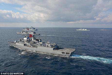 NATO ships deployed in Aegean Sea to prevent migrant movement