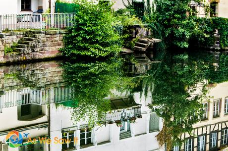 I’m Sailing Away on a Rhine River Cruise Beautiful reflection in a canal, Strasbourg.