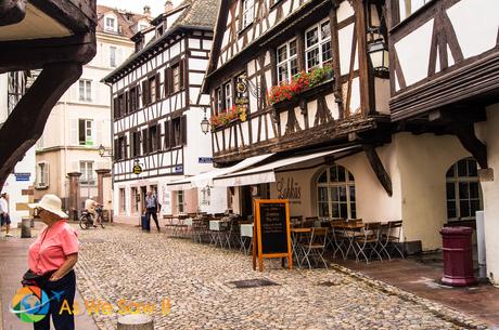 I’m Sailing Away on a Rhine River Cruise Quaint Half-timbered house of Strasbourg, France.