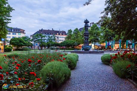 I’m Sailing Away on a Rhine River Cruise Relaxing square in Koblenz, Germany.