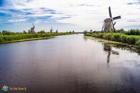 I’m Sailing Away on a Rhine River Cruise Flat lands and canals that the windmills control.