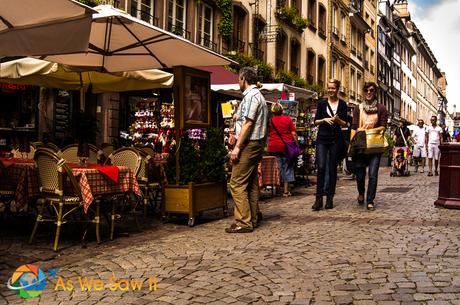 I’m Sailing Away on a Rhine River Cruise Street view in Strasbourg, France.