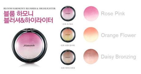 Mamonde Bloom Harmony Blusher and Highlighter colours