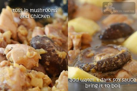 Ayam Pong Tay / Nyonya Style Braised Chicken with Mushrooms and Potatoes