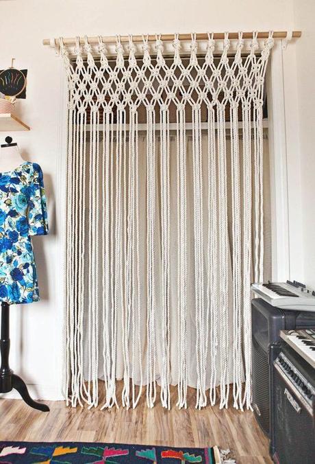 Rope Inspired Decor DIY Room Decor: Make Your Own Macrame Curtain A Beautiful Mess | Apartment Therapy: