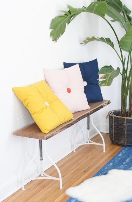 Primp Your Place with DIY Button Tufted Pillows