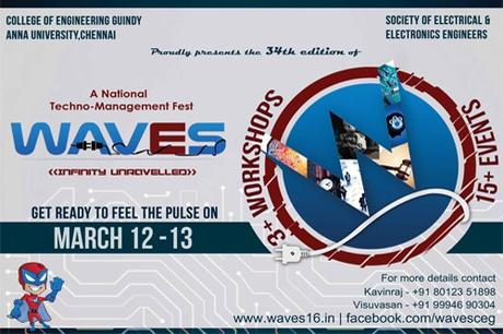 CEG, Anna University (SEEE) – Techno-Management Symposium – Waves – 2016 CEG, Anna University (SEEE) – Techno-Management Symposium – Waves – 2016