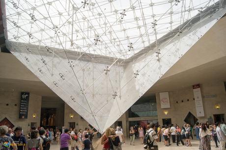 Pyramid inside the Lourve in Paris