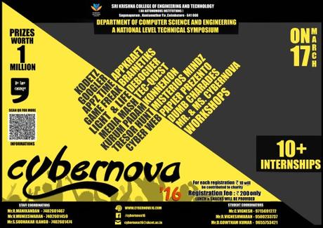 SKCET – Computer Science Technical Symposium – Cybernova – 2016