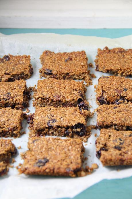 Chocolate Cranberry Flapjack Slices