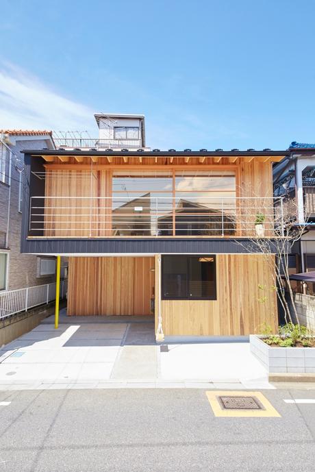 Facade of modern Japanese home outside Tokyo.