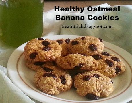 Healthy Oatmeal Banana Cookies Recipe @ treatntrick.blogspot.com
