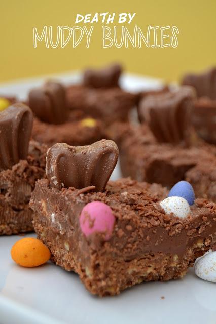chocolate fridge traybake with cadbury's dairy milk and some Easter treats
