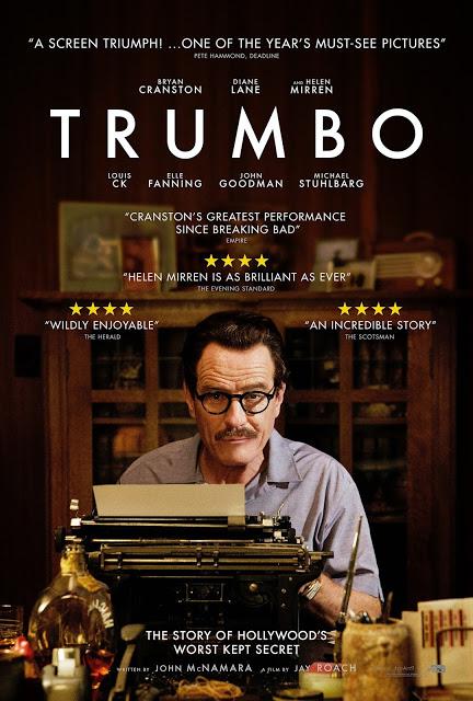 Trumbo, Movie Poster, Directed by Jay Roach, starring Bryan Cranston, Diane Lane, Helen Mirren
