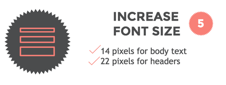 Mobile friendly emails Hack #5: increase font size