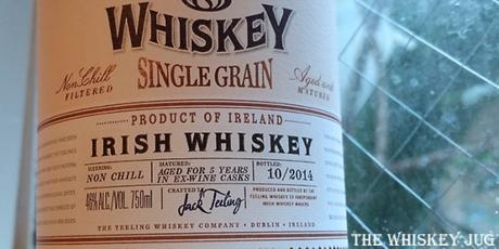 Teeling Irish Single Grain Whiskey Review Teeling Single Grain Irish Whiskey Label