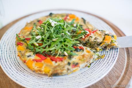 DELICIOUS SPRING VEGGIE FRITTATA! Fitness On Toast Faya Blog Post Blue Diamond Almonds Vegetable Frittata Healthy Recipe Idea Food Blog Recipes