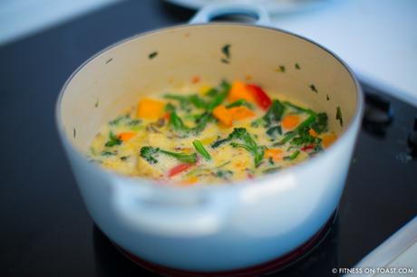 DELICIOUS SPRING VEGGIE FRITTATA! Fitness On Toast Faya Blog Post Blue Diamond Almonds Vegetable Frittata Healthy Recipe Idea Food Blog Recipes-4