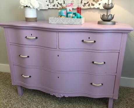 Before and After Lavender Dresser Makeover for a Teen's Bedroom!