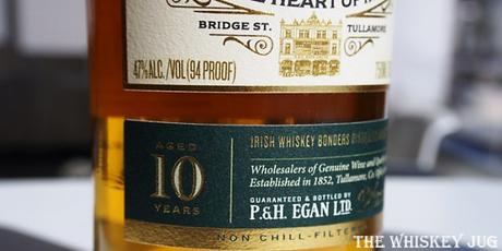 Egan’s 10 Year Single Malt Irish Whiskey Review Egan's 10 Year Single Malt Irish Whiskey Label