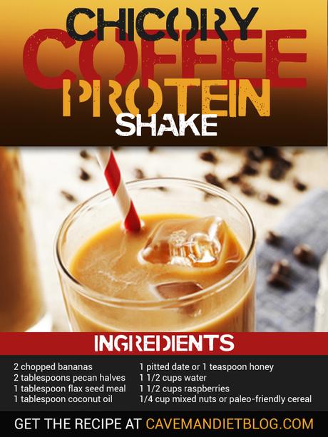 Paleo Breakfast: Chicory Coffee Protein Shake Recipe paleo breakfast recipes: Chickory coffee protein shake image with ingredients
