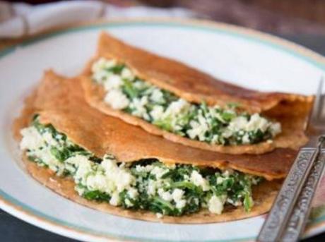Top 10 Elegant Brunchtime Recipes For Savoury Crepes Spinach & Cottage Cheese Savoury Crepes