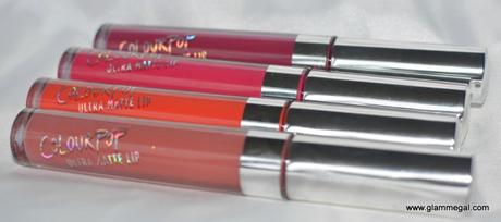 colourpop ultra matte liquid lipstick in more better, mars, first class, bumble