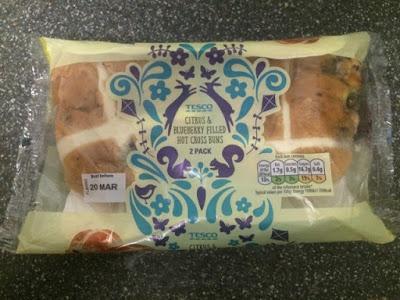 Today's Review: Tesco Citrus & Blueberry Filled Hot Cross Buns