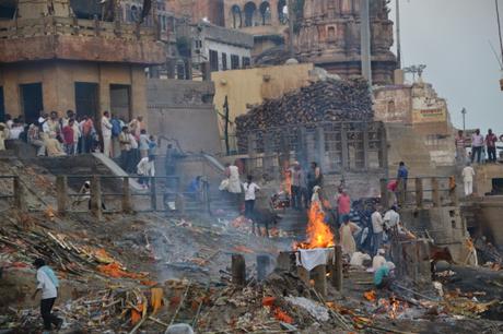 A shamshan ghat – A platform designed for the cremation of bodies. A shamshan ghat – A platform designed for the cremation of bodies.