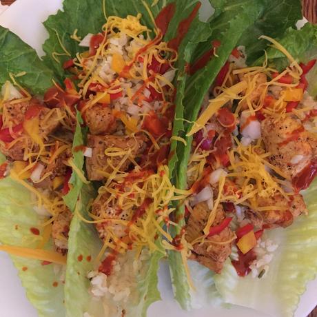 9 Smart Points for this giant plate of chicken tacos!  Easter dinner 2016
