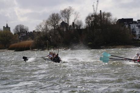 The Tideway spoiling for a fight. The crews fight back. Pic by Ian Howell.