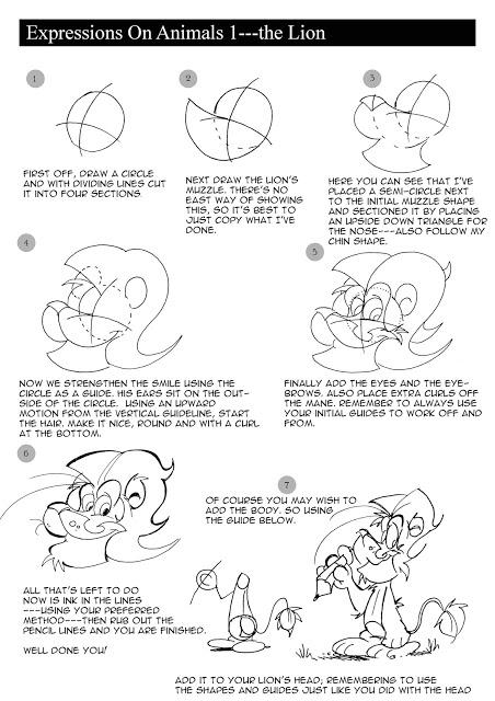 How to Draw a cartoon Lion---Part 1 the Head