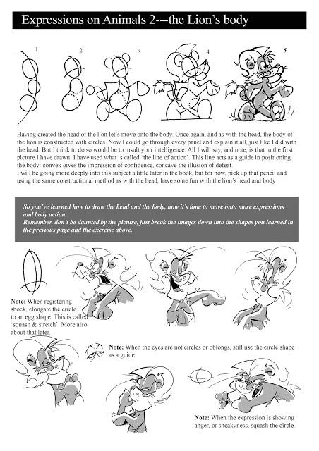 How to Draw a Cartoon Lion---Part II the body