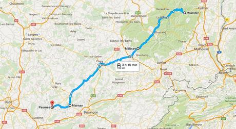 Today's route: from Munster to Pesmes