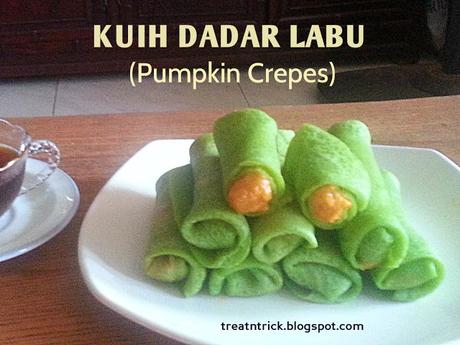 Kuih Dadar Labu/Pumpkin Crepes Recipe @ treatntrick.blogspot.com
