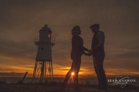 Engagement photo shoot at sunset - Cardiff Wedding Photographer