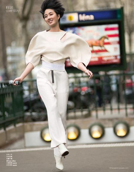 Actress Gwei Lun-Mei photographed by Benjamin Kanarek for ELLE Actress Gwei Lun-Mei in Céline, Loewe and Lanvin © Benjamin Kanarek