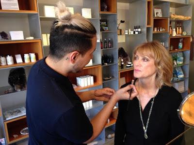 having my makeover at Jean Seo's Evolue Beauty in Beverly Hills with Celebrity Makeup artist Etienne Ortega and Celebrity hair stylist Jin Bang