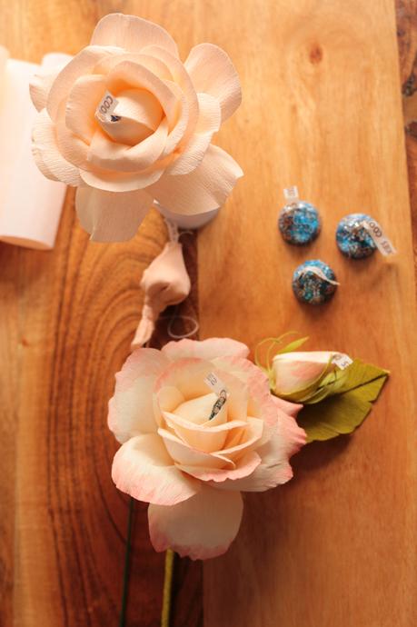Mother's Day Crepe Paper Rose Instructions for a DIY Bonbonnierre