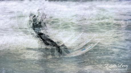 Breaking Waves Israel, Tel Aviv, Banana Beach, Kite boarding, kiteboarder, waves, multiple exposure, water, mediterranean, sea, travel photography
