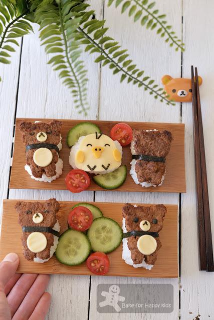 Rilakkuma Sushi made with Homemade Chicken Healthy Spam Rilakkuma Sushi made with Homemade Chicken Healthy Spam