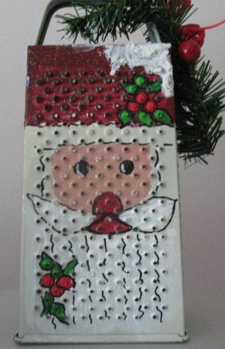 Top 10 Ways To Recycle and Reuse Cheese Graters Cheese Grater Transformed Into a Santa Display