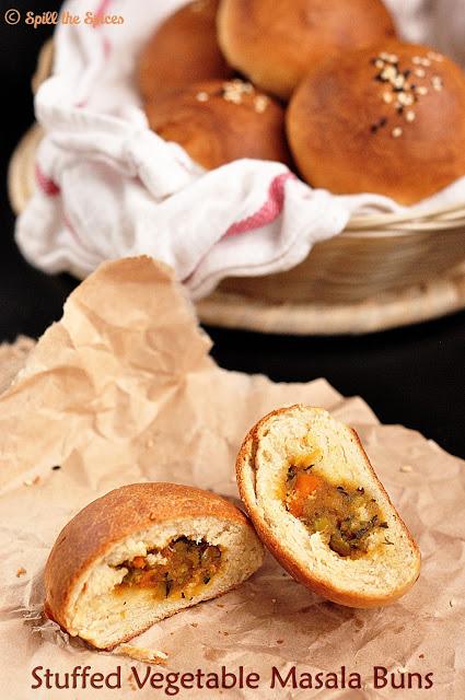 Stuffed Vegetable Masala Buns #BreadBakers Stuffed Vegetable Masala Buns #BreadBakers